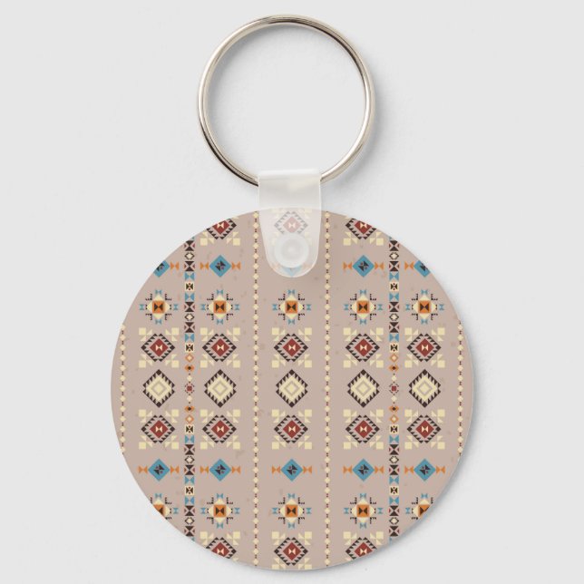 Ethnic: seamless tribal pattern keychain (Front)