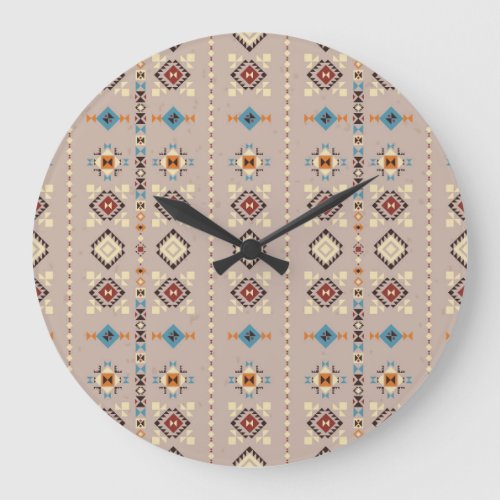 Ethnic seamless tribal pattern large clock