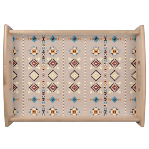 Ethnic seamless tribal pattern serving tray