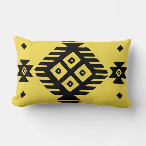 Ethnic Slavic native ornament boho bulgarian kilim Lumbar Pillow