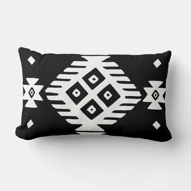 Ethnic Slavic native ornament boho bulgarian kilim Lumbar Pillow (Front)