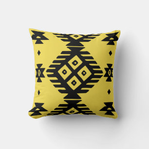 Ethnic Slavic native ornament boho bulgarian kilim Throw Pillow