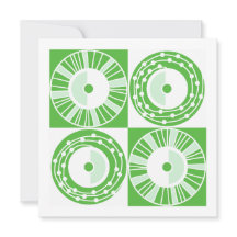 Ethnic Solar Mid Century Modern Green White Blank