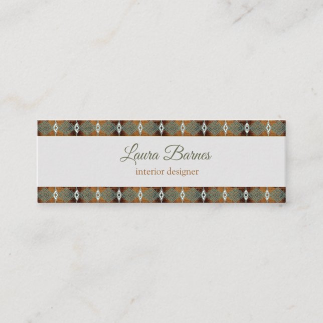 Ethnic southwest design. Text. Mini Business Card (Front)