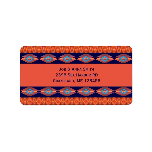 Ethnic Southwest geometric Design Label (Front)