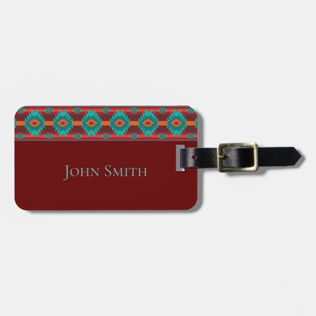 Ethnic southwest geometric Design. Luggage Tag (Front Horizontal)