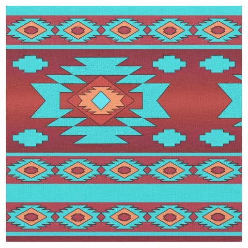 Ethnic Southwestern Geometric Pattern Fabric