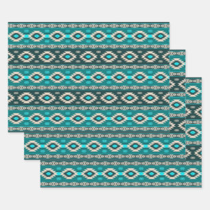 Ethnic Southwestern  Geometric Pattern Wrapping Pa Paper Sheets