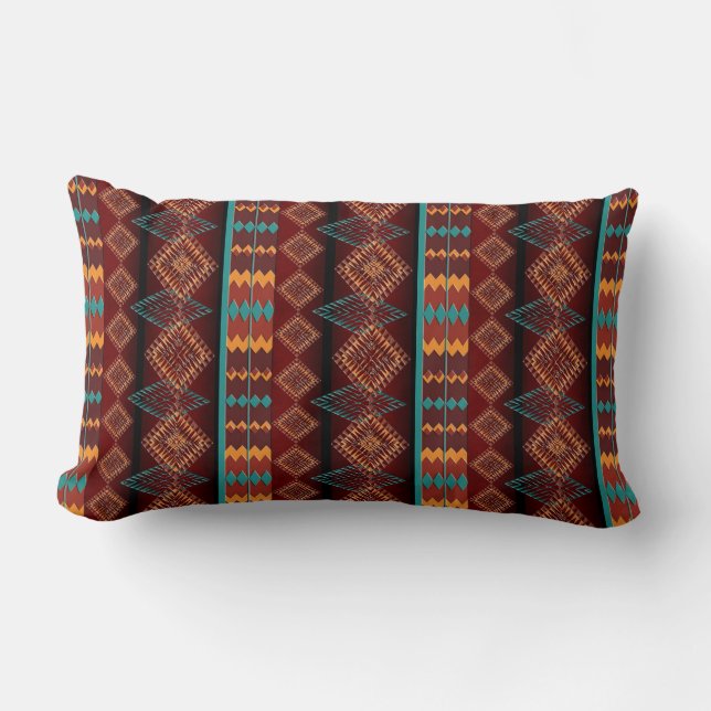 ethnic southwestern  pattern lumbar pillow (Front)