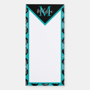 Ethnic squares personalized   magnetic notepad