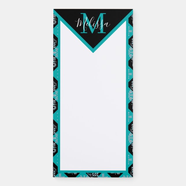 Ethnic squares personalized   magnetic notepad (Front)