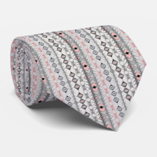 ethnic striped gray pink Mexican Oriental stylish Neck Tie