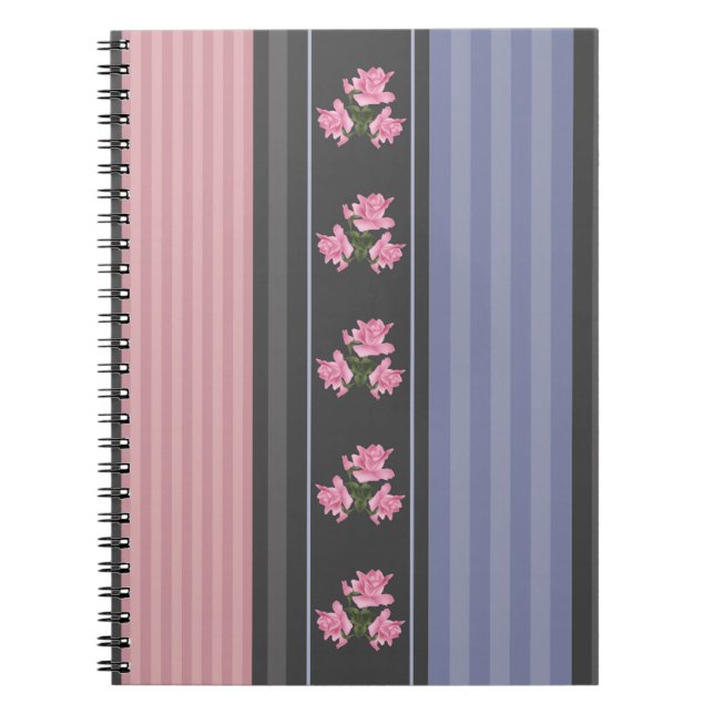 ethnic, striped, patchwork notebook (Front)