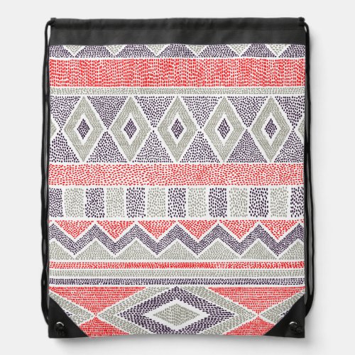Ethnic Striped Tribal Handmade Vintage Drawstring Bag