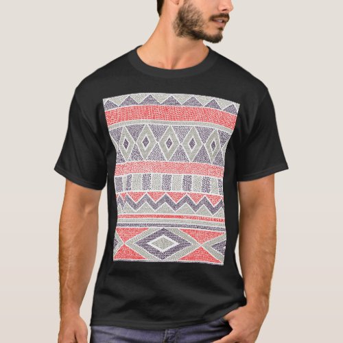 Ethnic Striped Tribal Handmade Vintage T_Shirt