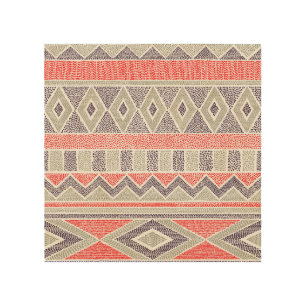 Ethnic Striped Tribal: Handmade Vintage Wood Wall Art