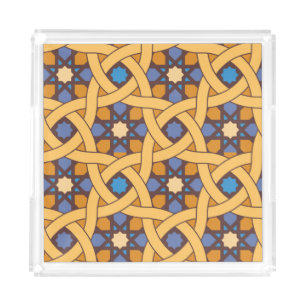Ethnic Style Abstract Mosaic Pattern Acrylic Tray