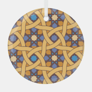Ethnic Style Abstract Mosaic Pattern Glass Ornament