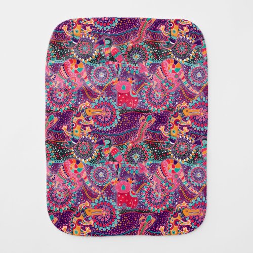 Ethnic Style Animal Pattern Baby Burp Cloth