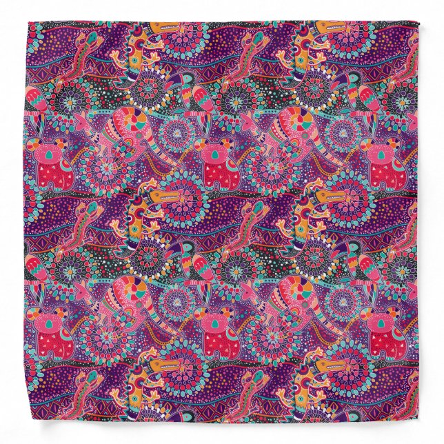 Ethnic Style Animal Pattern Bandana (Front)