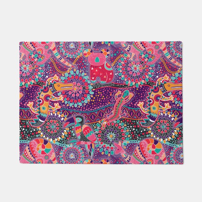 Ethnic Style Animal Pattern Doormat (Front)