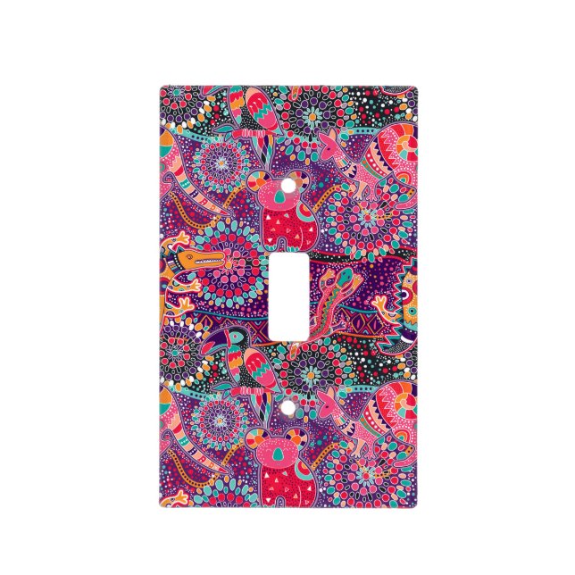Ethnic Style Animal Pattern Light Switch Cover (Front)