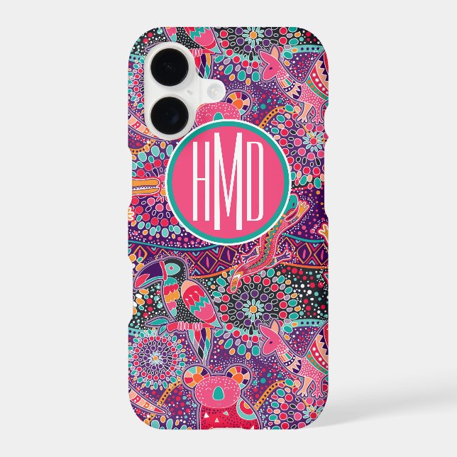 Ethnic Style Animal Pattern | Monogram Case-Mate iPhone Case (Back)