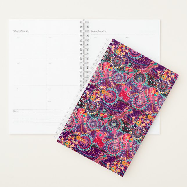 Ethnic Style Animal Pattern | Monogram Planner (Display)