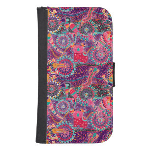 Ethnic Style Animal Pattern Wallet Phone Case For Samsung Galaxy S4