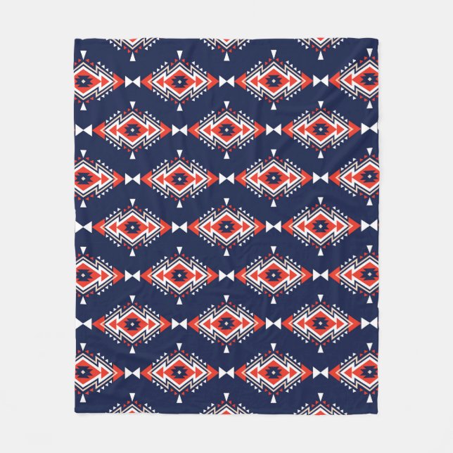 Ethnic style, geometric seamless pattern. fleece blanket (Front)