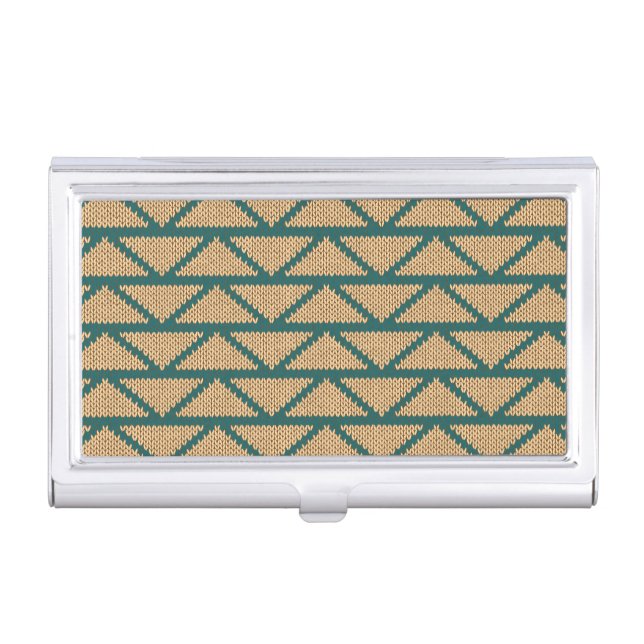 Ethnic Style Knitted Pattern Business Card Case (Front)
