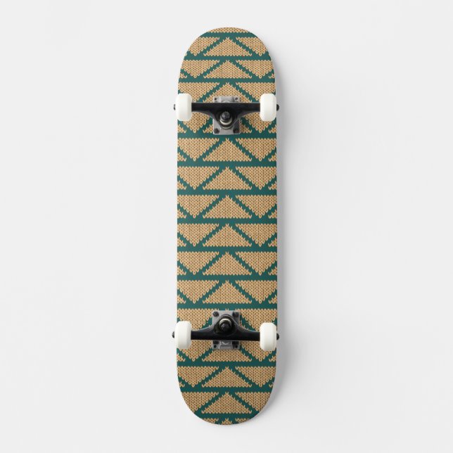 Ethnic Style Knitted Pattern Skateboard Deck (Front)