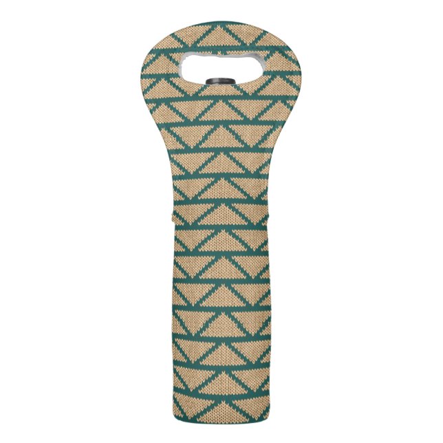 Ethnic Style Knitted Pattern Wine Bag (Front)