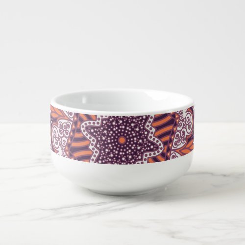 Ethnic style vintage decorative texture soup mug