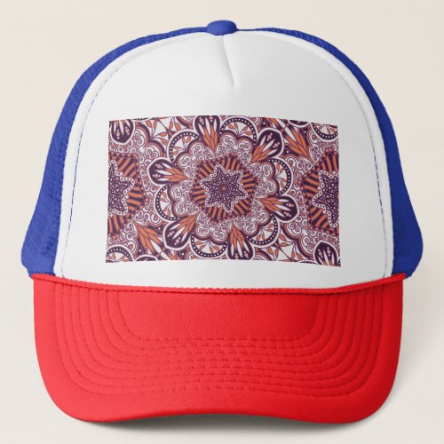 Ethnic style vintage decorative texture trucker hat