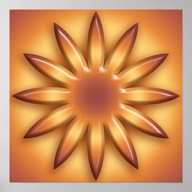 Ethnic sun. Geometric gradient element. Poster (Front)