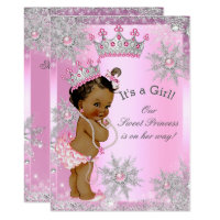 Ethnic Sweet Princess Baby Shower Wonderland Pink Card