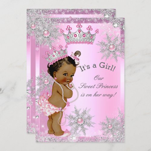Ethnic Sweet Princess Baby Shower Wonderland Pink Invitation