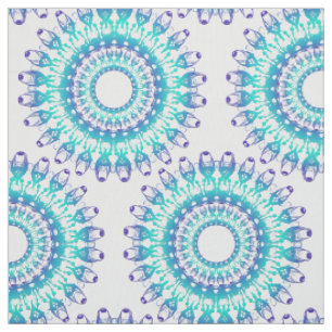 ethnic teal mandala. fabric