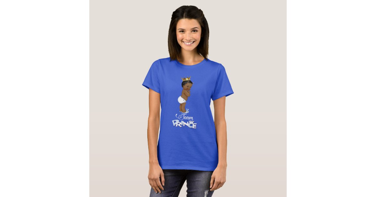 Ethnic Team Prince Gender Reveal Baby Shower T Shirt Zazzle Com