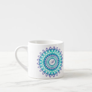 Ethnic tel mandala. monogram. espresso cup