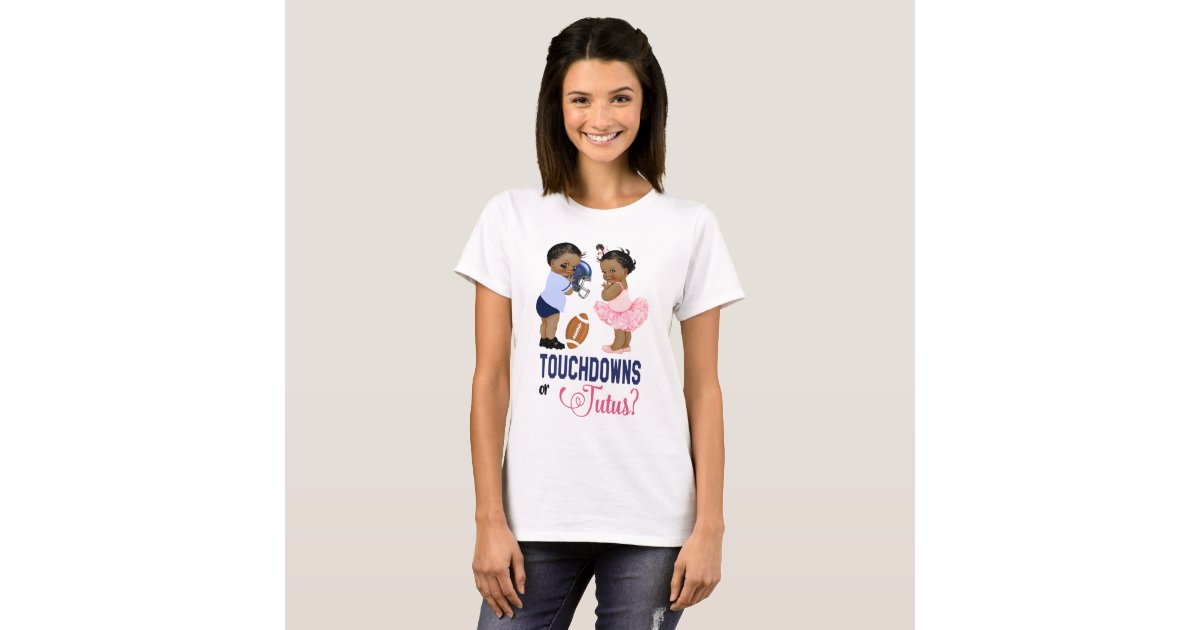 Ethnic Touchdowns Or Tutus Baby Gender Reveal T Shirt Zazzle Com