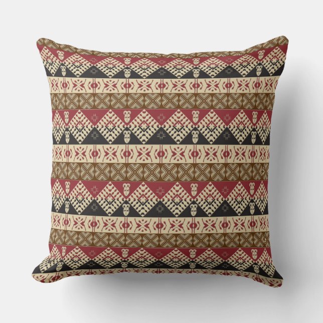 ethnic tribal african pattern throw pillow (Front)