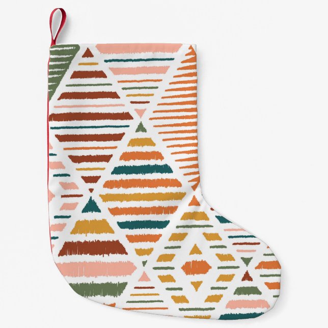 Ethnic Tribal Argyle Seamless Pattern Small Christmas Stocking (Front)