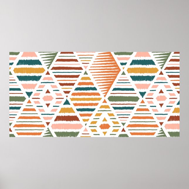 Ethnic Tribal Argyle Seamless Pattern. Traditional Poster (Front)