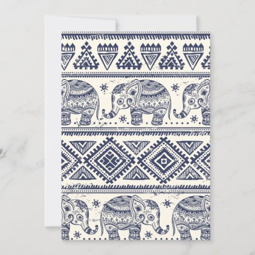 Ethnic Tribal Aztec Elephant Pattern