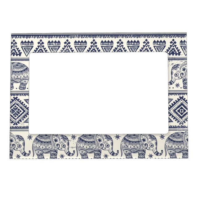 Ethnic Tribal Aztec Elephant Pattern Magnetic Frame (Front)