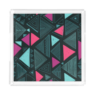 Ethnic Tribal Boho: Doodle Vintage. Acrylic Tray