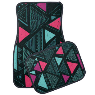 Ethnic Tribal Boho: Doodle Vintage. Car Floor Mat