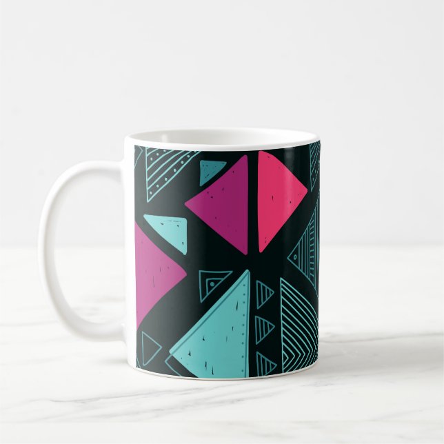 Ethnic Tribal Boho: Doodle Vintage. Coffee Mug (Left)